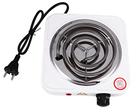 HOLIDYOYO Placa Calefactora Eléctrica Portátil Ajustable 1000w Quemador Único Bobina de Acero Resistente para Cocina Doméstica Camping y Preparación Rápida de Café