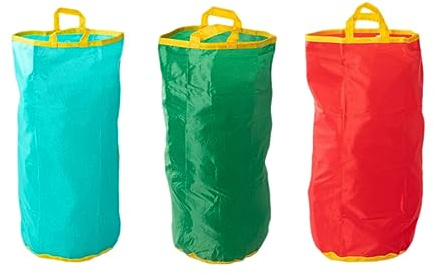 KONTONTY 3 Piezas Bolsas de Sacos para Carreras Infantiles Coloridas y Resistentes para Niños de Jardín de Infantes, Ideales para Juegos al Aire Libre y Actividades Color Aleatorio