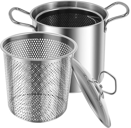 Stufato per friggitrice, pentola per friggitrice | 3,5 L Ragazza per friggitrice per patatine fritte | Contenitori arrostiti con manico anti-calde, padella multifunzionale per padella, cucina ad alta