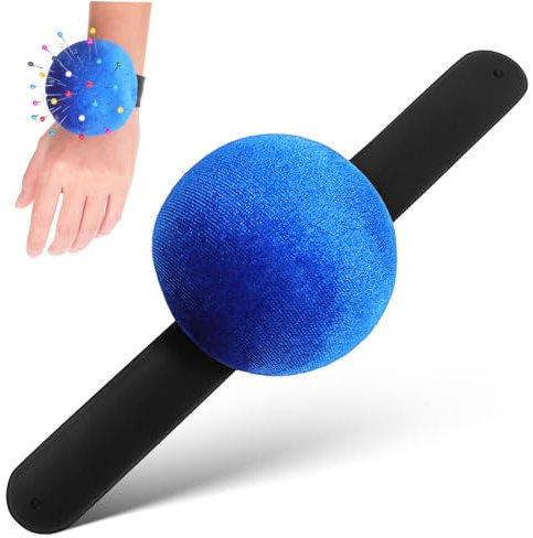Veemoon Nadelkissen Für Das Handgelenk Nadelkissen Handarbeit Basteln Stickerei Tragbares Nadelkissen Manschettenbandhalter Süßes Handnähzubehör Tragbar Blau Pp Baumwolle