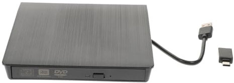 Lurrose External USB CD Dvd Burner Drive Slot In Optical Drive for Laptops Desktops No External Power Needed Reading Writing Black