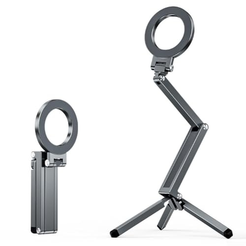 Feegow Trépied magnétique pour selfie, réglable à 360 degrés, support de téléphone magnétique pliable en aluminium pour smartphones et appareils photo