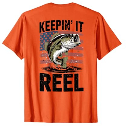 Youth Keeping Reel Boys American Flag Bass Fishing Patriotic T-Shirt