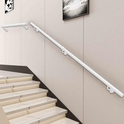 Pasamanos de escalera de hierro forjado blanco, barandillas para escaleras, soporte de pared para interiores y exteriores, pasamanos de seguridad para escaleras, para casa, jardín, pasillo(360cm)