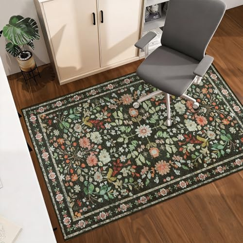 Homcomodar Bodenschutzmatte Bürostuhl 120x150cm Bürostuhl Unterlage rutschfest Schreibtischstuhl Unterlag Bodenschutzmatte für Hartböden Teppich für Harten Boden, Laminat und Fliesen Schwarz