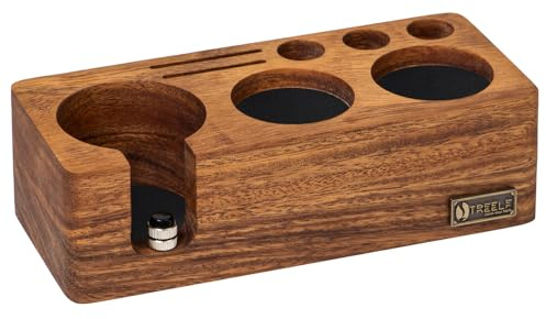 Mocifa Tamperstation 58mm, aus Walnussholz, Espresso Station, für Barista | Tamperstation Holz, Höhenverstellbar, Barista Tamping Station, für Siebträger, Tamper, Verteiler, Barista Zubehör, Heimküche