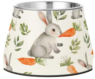Kaninchen Karotte Hund Erhöhter Napf 540ML Fütterung Futter Haustier Schüssel Edelstahl Rutschfest Hohe Kapazität Katzennapf