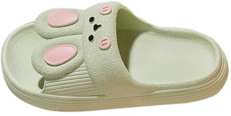 Badtofflor kvinnor män molnskor i kanindesign badskor sommar dusch för hem badtofflor platt mjuk sula duschtofflor mjuka bekväma pantoletter halkfria sandaler, Grön, 38 EU
