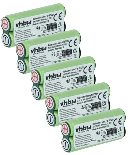 vhbw 5X Batterie Compatible avec Windmere RR-3 Rasoir Tondeuse électrique (800mAh, 2,4V, NiMH)