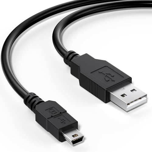USB mini-B-kabel laddningskabel USB A-kontakt till mini-USB-kontakt kompatibel med PS3-spelkontroller, extern hårddisk, instrumentkamera, mikrofon etc. (1 m)