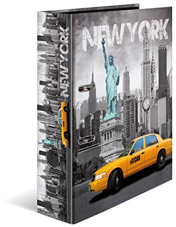 Motivordner mit silbergefärbter Gravur / DIN A4 / 70mm breit / New York