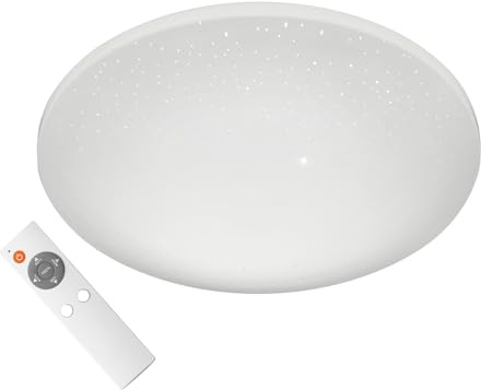 Versátil LED Cielo Estrellado – Lámpara de techo (Diámetro 40 cm, con mando a distancia – Color de luz ajustable/regulable/Función de Luz nocturna – Cuarto de baño Adecuado
