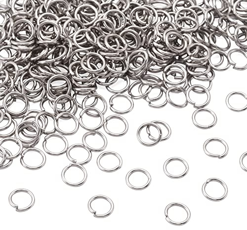Craftdady – 2000 offene Sprungringe aus Edelstahl, 7 mm, rund, 1 mm dick, kleine Schmuckverbinder