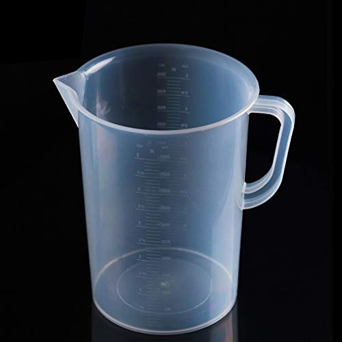 ZAORUN Cucina Gadget 5000ml commestibile in plastica PP boccetta di misurazione Digitale misuratore cilindrico Scala di Vetro Laboratorio Strumenti di Laboratorio (Trasparente)