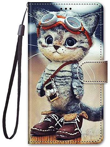 Nodigo Schutzhülle für Huawei P Smart 2019/Honor 10 Lite, stoßfest, mit Klappdeckel, Tier-Design, lustiges Motiv, Bumper 360, Kickstand Case Cover, Schutzhülle für Mädchen Damen Herren Brieftasche –