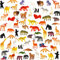 64 Mini-Wildtiere, Cartoon Tierfiguren-Set , Plastiktiere für Kinder, Jungen und Mädchen, Spielzeugtiere aus Kunststoff, Dschungeltiere Spielzeug-Set, Party-Mitgebsel, Klassenzimmer-Belohnungen