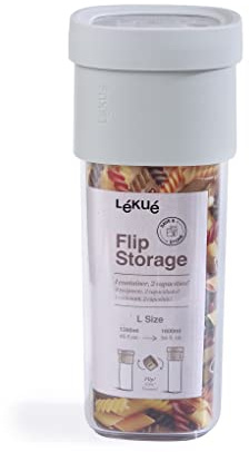 Lékué Bote de cocina para almacenar alimentos Flip Storage L, Verde