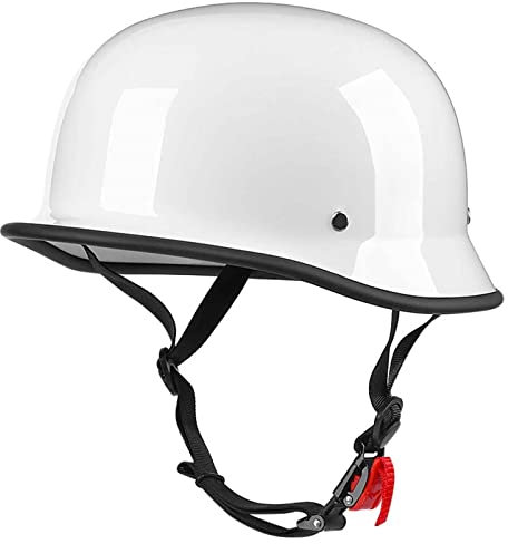 Casco Jet metà Uomini Donne, Tedesco Nero Casco Mezzo Certificazione DOT/ECE, Classico Mezzo Casco Scodella, Aperto Faccia Casco del Motociclo, Aperto Caschi da Moto (Color : C)