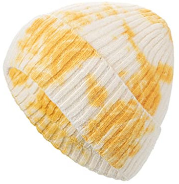 Hiver Hommes Stretch Tricot Sport Coupe Court Cap Dégradé Tie Dye Chapeau Tricoté Chapeau De Laine (Color : C, Size : 28 * 21cm)