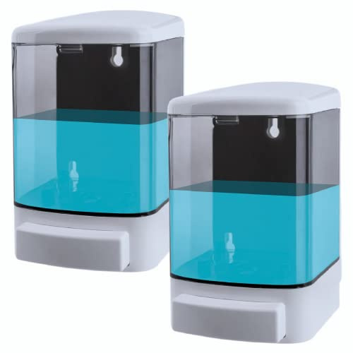 GUSTO Dispenser Manuale Sapone Liquido 1000 ml per Cucina Bagno Ristoranti Hotel Ospedali Campeggi Centri Estivi Aziende (2 Pezzi)