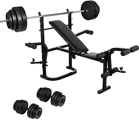 AUUIJKJF Klappbare Hantelbank für Zuhause, Outdoor, Kurzhantel, Langhantel-Set, Heim-Fitnessstudio