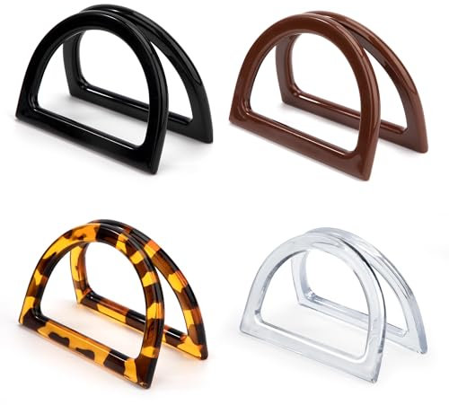 Taschengriffe 8 Stück D-Form Handtasche Griff Ersatz DIY Tasche Griff Zubehör für Handgemachte Strandtasche Handtaschen Geldbörse