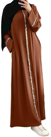 DeaAmyGline Muslimische Kleider Damen Lang Abaya Muslim Maxikleid Chiffon Kleid Langarm Gebetskleid Ramadan Kleidung Islamische Türkische Kaftan in Voller Länge Gebetskleidung für Frauen