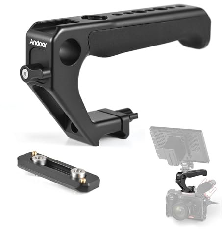 Andoer Top Handle Oberer Griff für Kamera Cold Shoe Universalgriff mit Obergriff mit NATO-Klemme Kaltschuhe für NATO-Schiene 1/4, 3/8 Zoll Gewinde Klemme