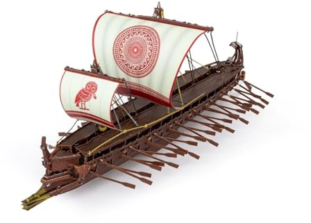 Metal Earth 3D Metallbausatz Kriegsschiff Grichische Trireme ab 14 Jahre | Präzise lasergeschnittene Metallteile zum Zusammenstecken ohne Klebstoff. Detailreiche Modelle mit bebilderter Bauanleitung