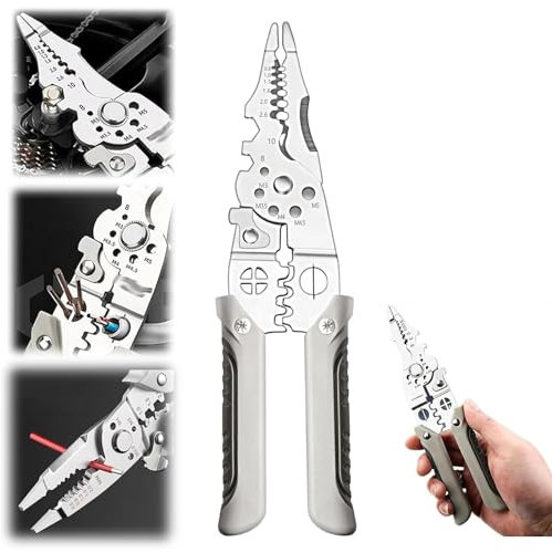 27 in 1 Multifunctional Wire Stripper Crimper Cable Cutter Pliers,Multifunctional Wire Stripper Pliers,Electrical Wire Stripper Electricians Pliers,Electrical Wire Cutters Cable Stripping Tool (1/Set)