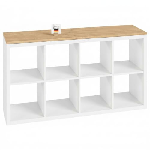 Clutter Cover Holzplatte für Kallax Regal – 2er, 3er oder 4er, Deckplatte im Stil Artisan Eiche, Holzbrett für Würfelragl (für Kallax 4er (1467 x 392mm))