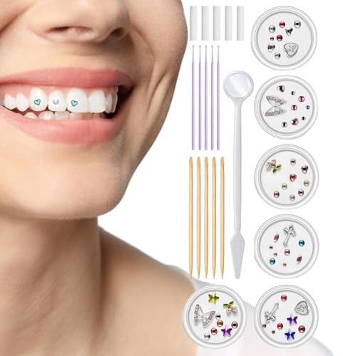Kreatives Zahnschmuck-Set – kreatives Zahnschmuck-Set für Zähne, Kristall | Schmuck-Zahne-Edelstein-Set, professionelles Zahn-Edelstein-Set für strahlendes Lächeln