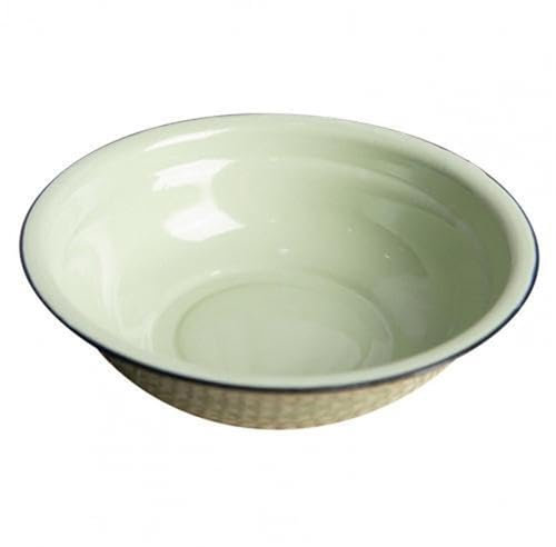 DDKYHU Cuenco Cuenco Multicolor Durable Vintage Esmalte Fácil Limpieza Plato Sopera Multifuncional para Cocina (Verde 22 Cm)