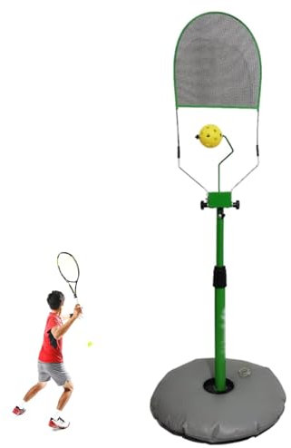 WUCIOA Tennistrainer zum Selbsttraining, Tennistrainingshilfe, Einstellbarer Schallwandwinkel, 75-100 cm höhenverstellbar, tragbarer rotierender Tennistrainer für Verbesserung der Schlaggenauigkeit
