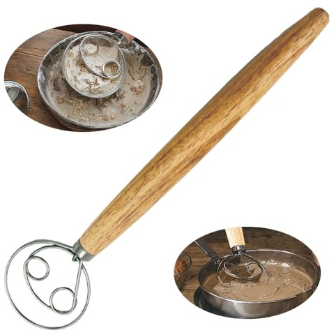 Frusta danese per impasto, grande, 32 cm, frusta danese per impasto, pane, pizza e biscotti