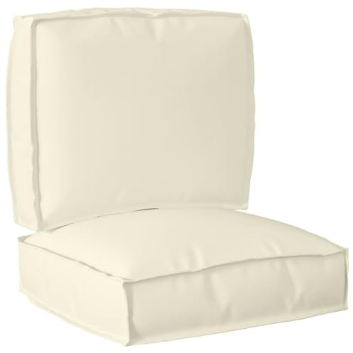 vidaXL 2-Teiliges Palettenkissen-Set Creme Oxford-Stoff