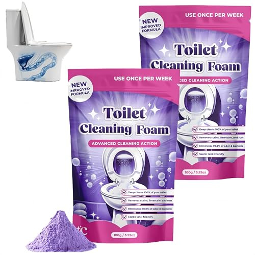 Limpiador de inodoros, antical y quitamanchas sin contacto, acción rápida en 20 minutos, espuma limpiadora para inodoros para un inodoro impecable sin esfuerzo (2Piezas)
