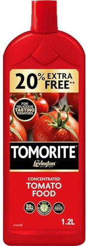 HOCHSTE® Levington Tomorite Tomato Feed, Concentrated Plant, Food High Potash Fertiliser with Seaweed Extract, Boosts Yield, Flavour & Growth, Outdoor Use, 1.2L