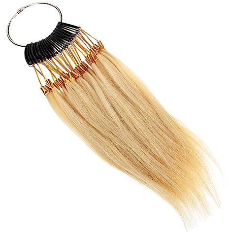 DEARMAMY Nuancier de Cheveux Humains Beige pour Salon et Barbier, Test de Coloration et Décoloration, Présentoir en Acier Inoxydable, Ensemble 1 Set pour Étudiants