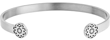 Purelei Infinity Armcuff Damen – Verstellbarer Armreif (60-64) mit edlem Muster aus wasserfestem Edelstahl – Offene Manschette in Gold/Silber – Stilvoller, zeitloser Damenschmuck