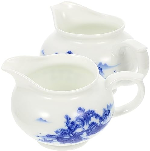 DINHEAROM 2pcs Ceramic Sauce Boat and Milk Jug Sauce Pitcher for Serving and Gravy Lids for Kitchen Dining Table