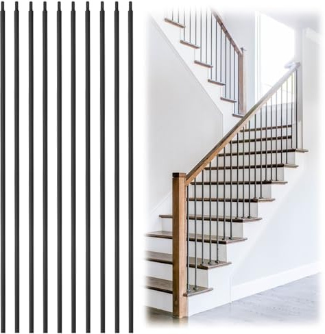 Lot de 20 balustres rectangulaires creux en fer forgé pour porche et balustrade d'escalier – Design élégant pour plus de sécurité et de style