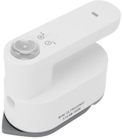 POENVFPO Pequeño Hierro Eléctrico, Inalámbricos Modos de 2 Temperaturas de Mano Recargable de Hierro de Vapor Húmedo Seco con Bolsa de Almacenamiento para el Dormitorio de Ropa