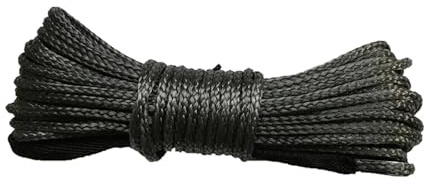 Extensión de Cuerda sintética for cabrestante de 4 mm x 20 m, Resistente, for Todoterreno, ATV, UTV, SUV, Color Gris Fuerte Capacidad