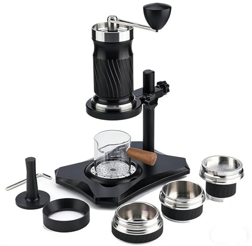 Set macchina da caffè a manovella, macchina for caffè espresso manuale, macchina for caffè espresso portatile a pressione variabile, con scatola di immagazzinaggio, capacità del serbatoio