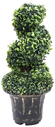 Generisch Künstlicher Buchsbaum mit Topf Spiralform Grün 59 cm,Heim & Garten,Dekoration,Kunstpflanzen-336507