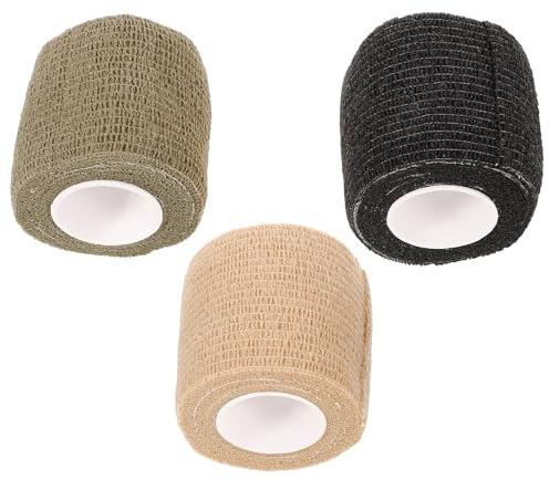 GLEAVI 3 Stück Packung Elastische Camouflage Klebeband aus Atmungsaktivem Vliesstoff Selbsthaftend und Haart für Sport und Outdoor Aktivitäten
