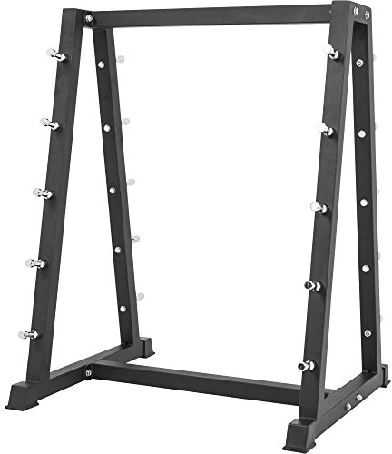 GORILLA SPORTS® Rastrelliera per Bilancieri - 113 x 89 x 79cm, Carico Massimo 400kg, Gomma, Nero - Supporto Bilanciere e Barre, Porta Pesi, Rack, Sollevamento, Fitness, Palestra, Allenamento