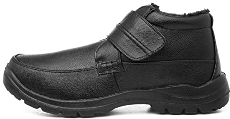 Hobos Mens Black Faux Fur Lined Easy Fasten Boot - Size 9 UK - Black