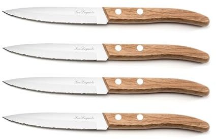 Lou Laguiole Forest Set di 4 coltelli Office, Acciaio Inossidabile, Legno Naturale, 22 x 13 x 2 cm